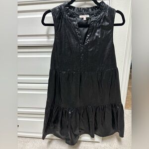 Skies Are Blue Black Textured Mini Dress